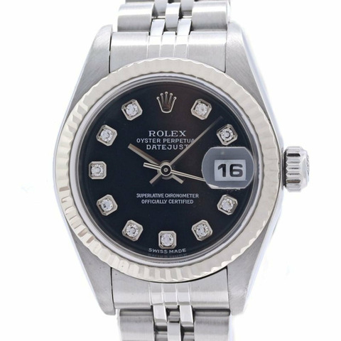 勞力士 Datejust 10P 鑲鑽 79147G 女士腕錶 18K 白金 x 不鏽鋼 40373