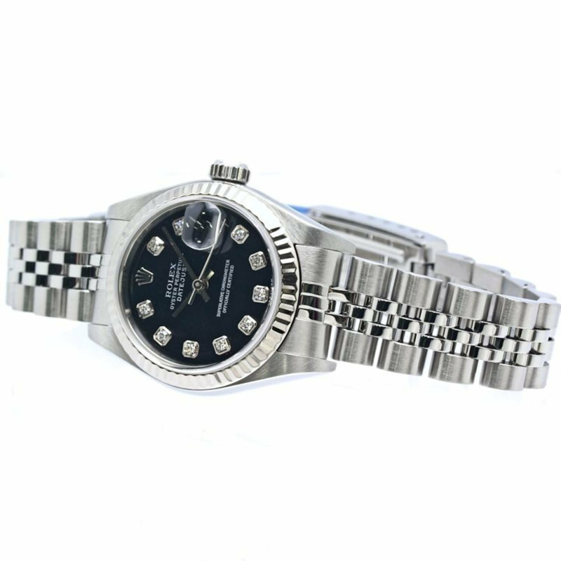 勞力士 Datejust 10P 鑲鑽 79147G 女士腕錶 18K 白金 x 不鏽鋼 40373-2