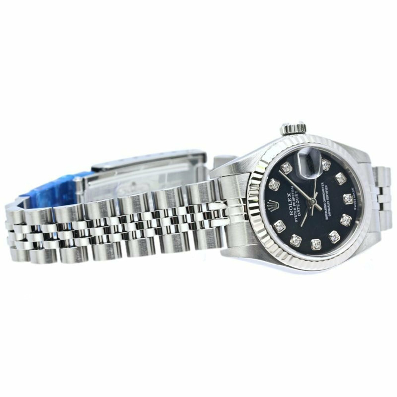 勞力士 Datejust 10P 鑲鑽 79147G 女士腕錶 18K 白金 x 不鏽鋼 40373-4