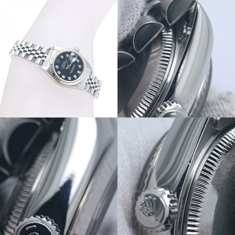 勞力士 Datejust 10P 鑲鑽 79147G 女士腕錶 18K 白金 x 不鏽鋼 40373-6