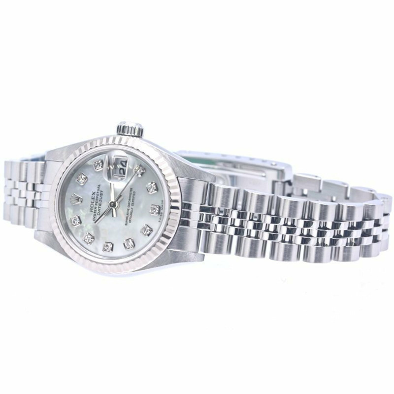 勞力士 Datejust 10P 鑲鑽 79174NG 女士腕錶 18K 白金 x 不鏽鋼 40365-2