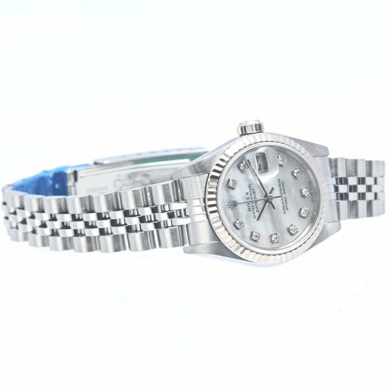 勞力士 Datejust 10P 鑲鑽 79174NG 女士腕錶 18K 白金 x 不鏽鋼 40365-4