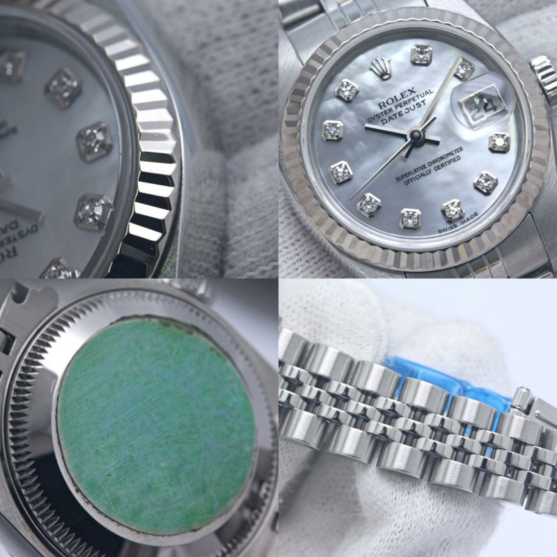 勞力士 Datejust 10P 鑲鑽 79174NG 女士腕錶 18K 白金 x 不鏽鋼 40365-8
