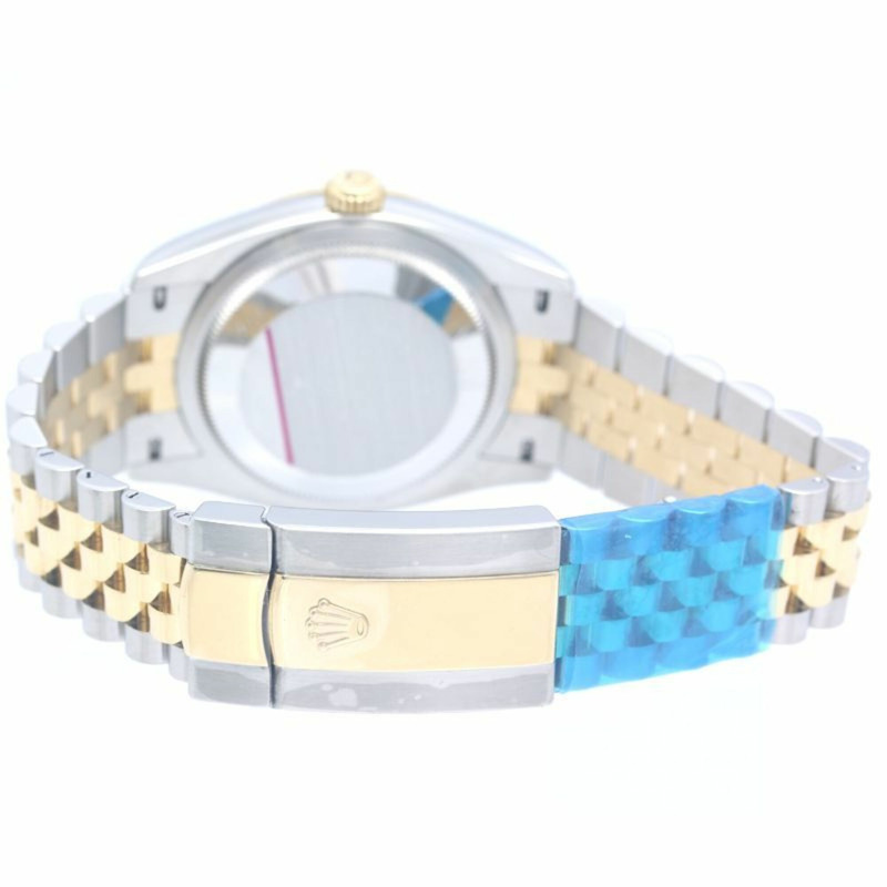 勞力士 Datejust 36 10P 鑲鑽銀質雕刻電腦腕錶 126233G 男士腕錶 18K黃金 x 不鏽鋼 40370-3