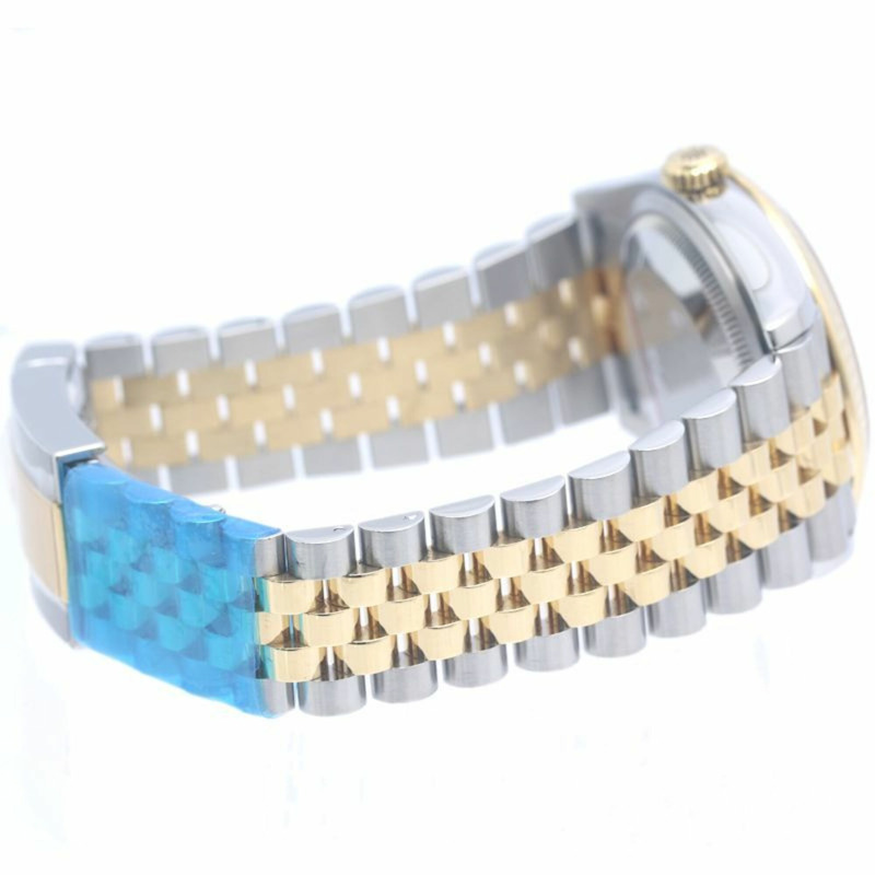 勞力士 Datejust 36 10P 鑲鑽銀質雕刻電腦腕錶 126233G 男士腕錶 18K黃金 x 不鏽鋼 40370-5