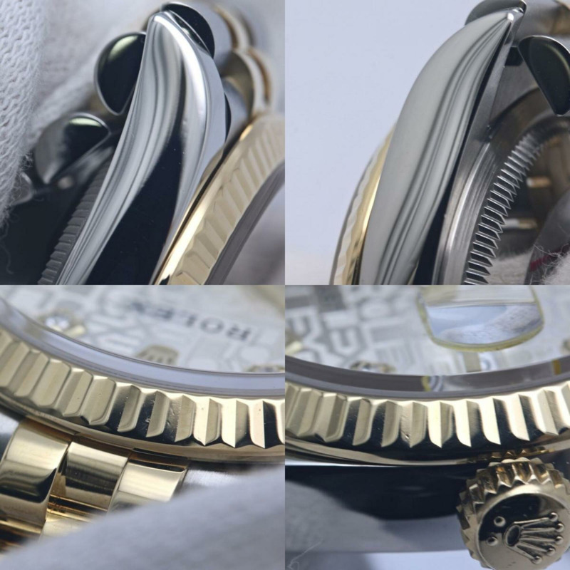 勞力士 Datejust 36 10P 鑲鑽銀質雕刻電腦腕錶 126233G 男士腕錶 18K黃金 x 不鏽鋼 40370-7