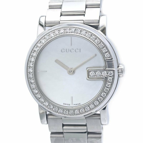 GUCCI G-Round 圓形錶圈鑲鑽腕錶 YA101510 101L 女士 SS 40361