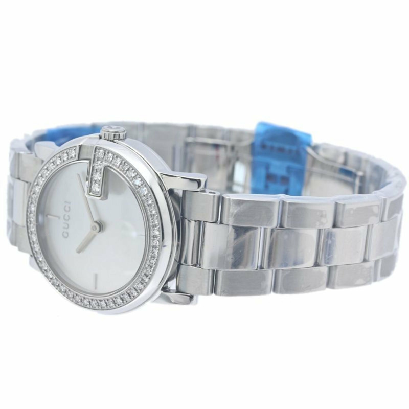 GUCCI G-Round 圓形錶圈鑲鑽腕錶 YA101510 101L 女士 SS 40361-2