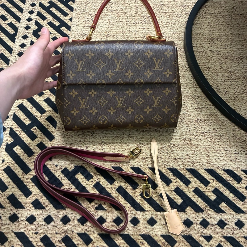 LV 老花克魯尼BB 純芯片款 經典老花配色 玫紅寬肩帶 內里乾淨 無任何磨損瑕疵-0