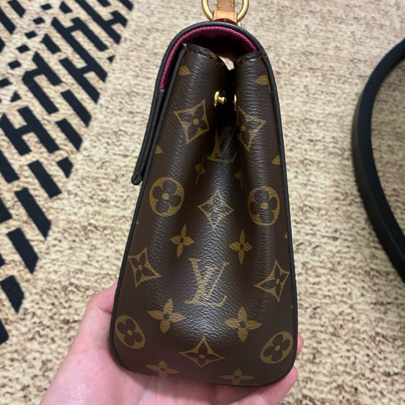 LV 老花克魯尼BB 純芯片款 經典老花配色 玫紅寬肩帶 內里乾淨 無任何磨損瑕疵-4