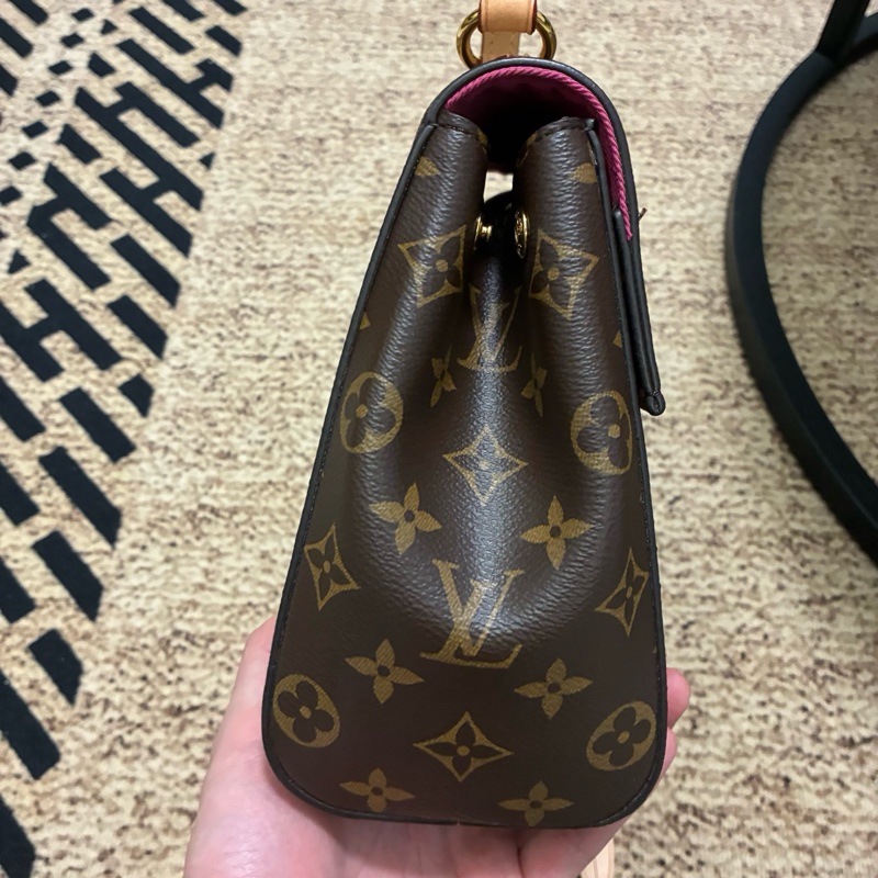 LV 老花克魯尼BB 純芯片款 經典老花配色 玫紅寬肩帶 內里乾淨 無任何磨損瑕疵-5