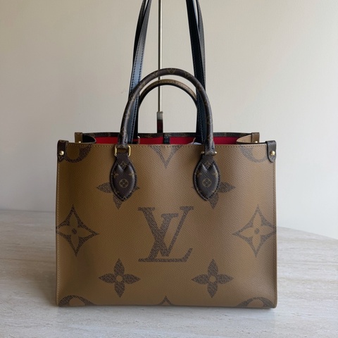 Louis Vuitton路易威登Onthego中號老花托特包+芯片 底長35cm