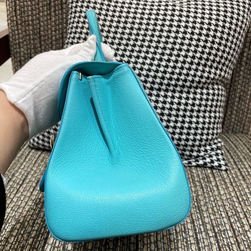 99新delvaux 德爾沃brilliant 蒂芙尼藍銀扣手提包單肩包斜挎包 銀扣 ❤️正品-3
