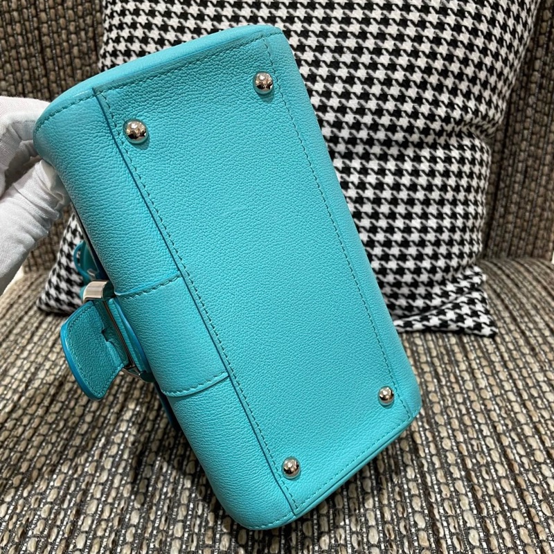 99新delvaux 德爾沃brilliant 蒂芙尼藍銀扣手提包單肩包斜挎包 銀扣 ❤️正品-5