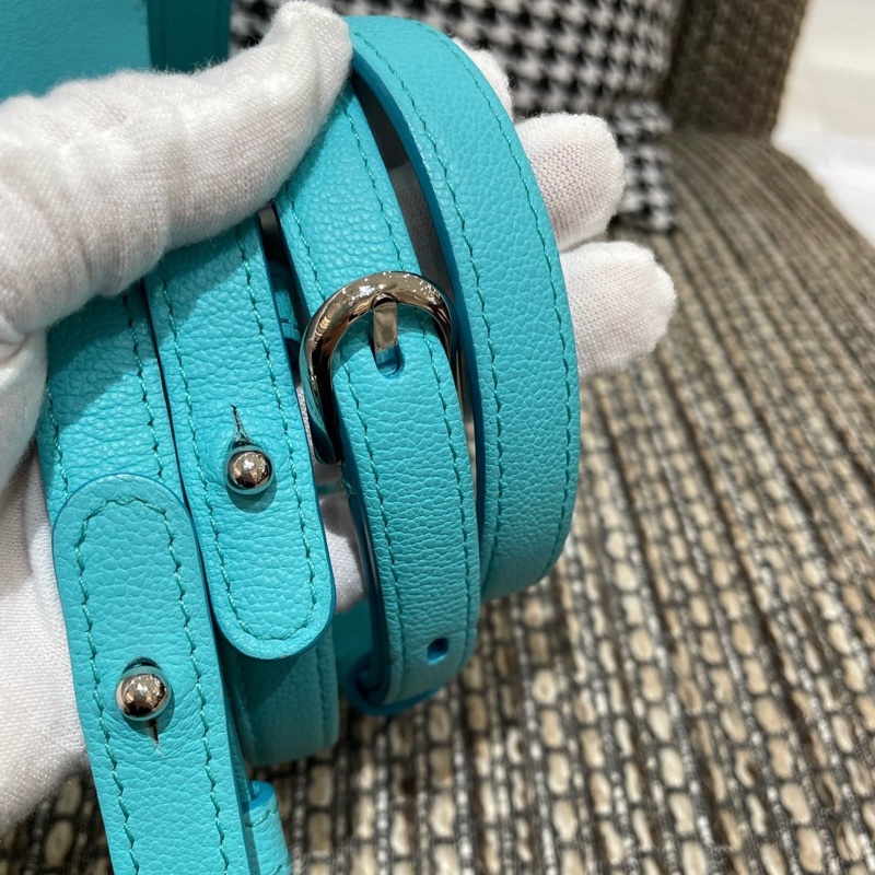 99新delvaux 德爾沃brilliant 蒂芙尼藍銀扣手提包單肩包斜挎包 銀扣 ❤️正品-7