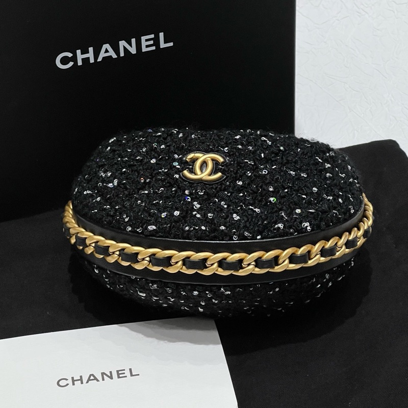 ✨99新Chanel/香奈兒25A高級手工坊系列mini呼啦圈包月牙包手腕包 黑色❤️正品保障-2