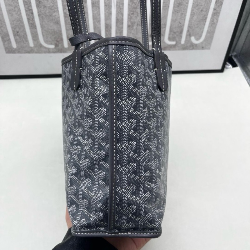 99新🆕GOYARD 戈雅Anjou 灰色塗層帆布老花托特單肩包 子袋💙正品保障-1
