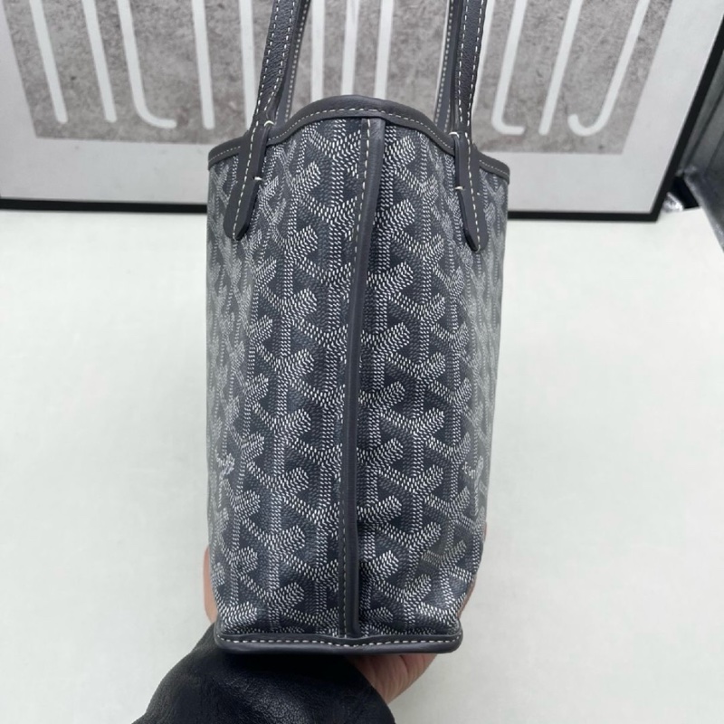 99新🆕GOYARD 戈雅Anjou 灰色塗層帆布老花托特單肩包 子袋💙正品保障-2