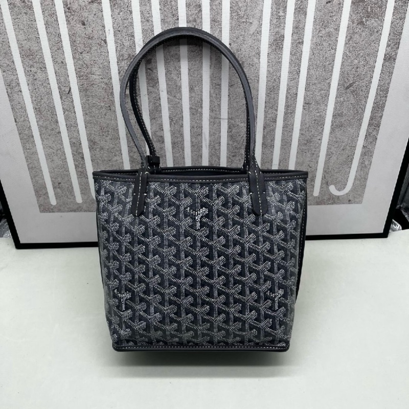 99新🆕GOYARD 戈雅Anjou 灰色塗層帆布老花托特單肩包 子袋💙正品保障-3