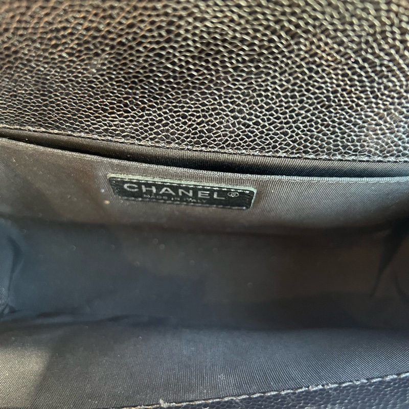 CHANEL 香奈兒 黑銀牛leboy 20開 底長25-6