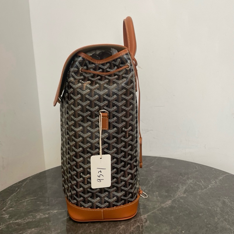 Goyard戈雅 Alpin mini 焦糖色 黑拼棕 雙肩包小書包 銀扣❤️正品-1