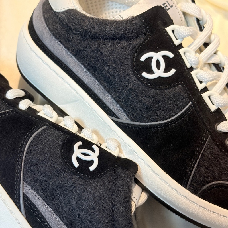 CHANEL/香奈兒 24B黑白雙C熊貓運動鞋 36碼-5