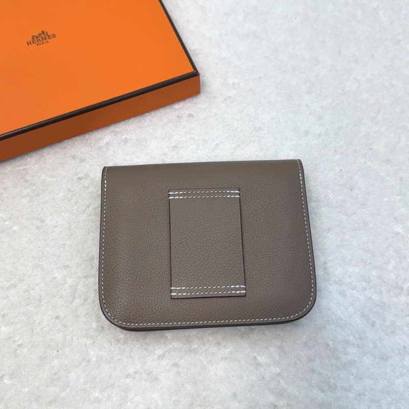 愛馬仕HERMES 18大象灰Evercolor皮Constance Slim Compact 腰包錢包H082214C-10