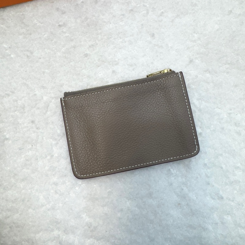 愛馬仕HERMES 18大象灰Evercolor皮Constance Slim Compact 腰包錢包H082214C-16
