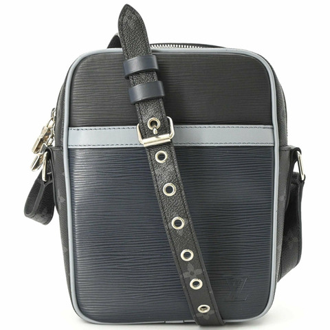 路易威登 (LOUIS VUITTON) Danube PM 單肩背包 Epi Monogram Eclipse 黑/海軍藍 M53421