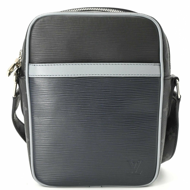 路易威登 (LOUIS VUITTON) Danube PM 單肩背包 Epi Monogram Eclipse 黑/海軍藍 M53421-1