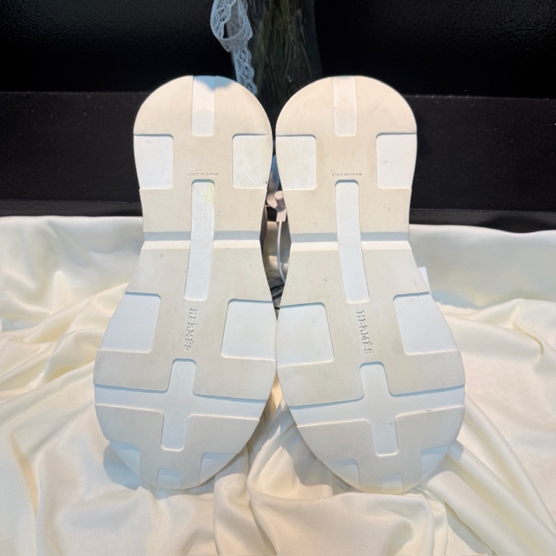 Hermes/愛馬仕 灰粉H馬車徽標休閒鞋 36碼-7