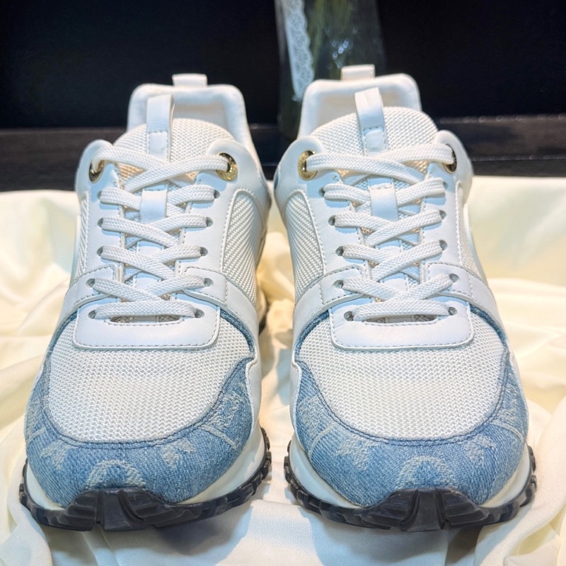LV/路易威登 Run away白藍牛仔老花休閒鞋 37碼-1