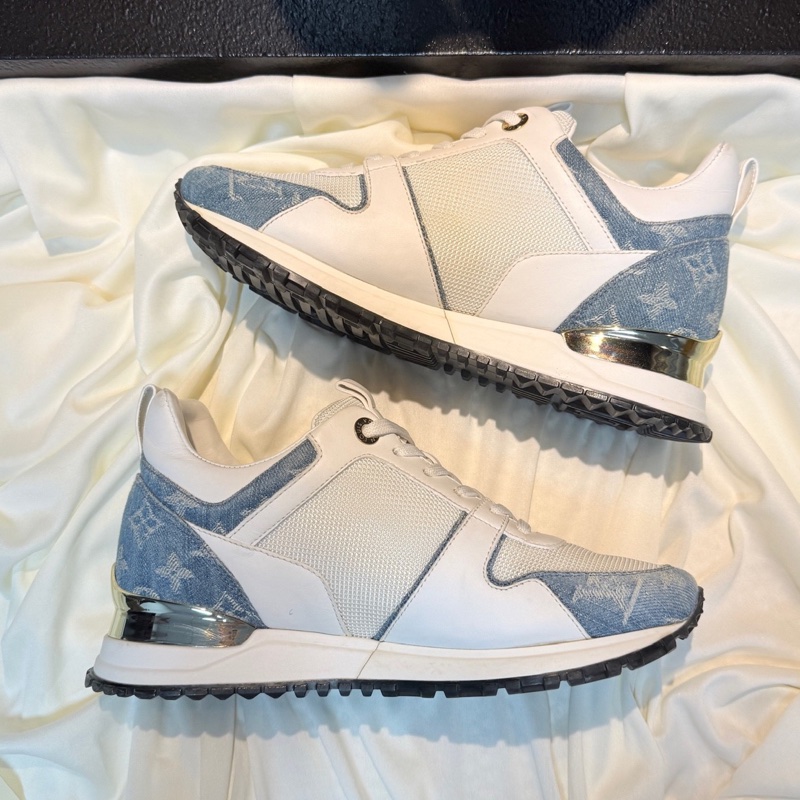 LV/路易威登 Run away白藍牛仔老花休閒鞋 37碼-3