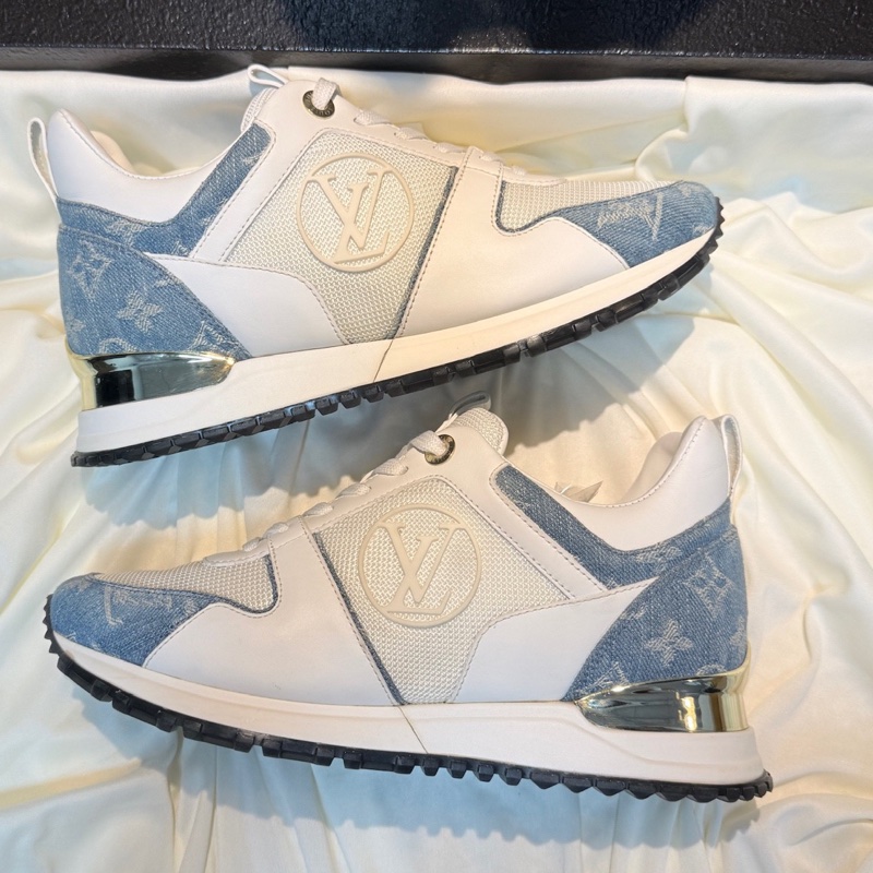 LV/路易威登 Run away白藍牛仔老花休閒鞋 37碼-4