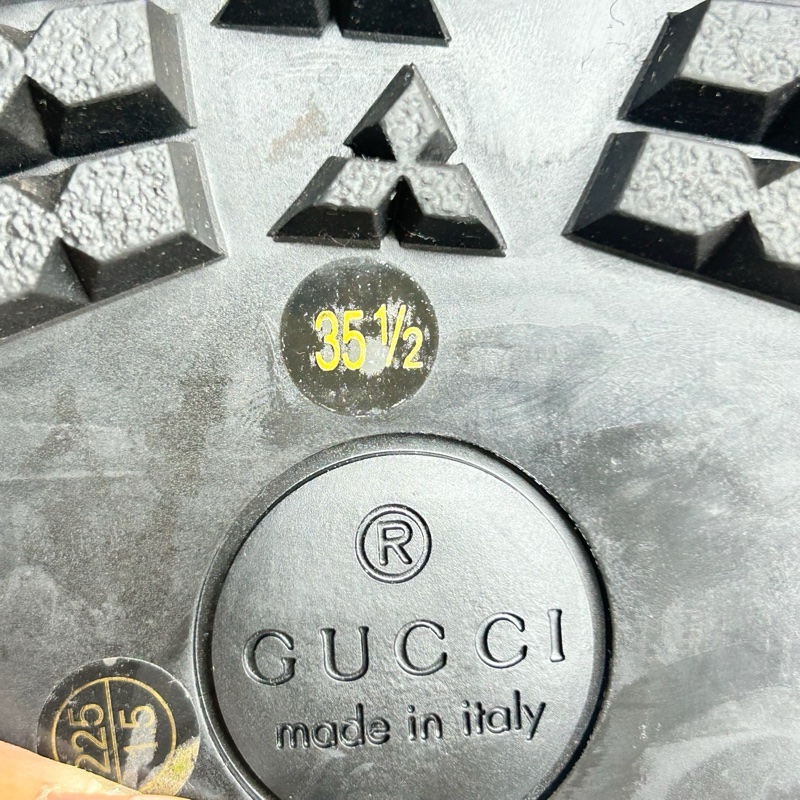 GUCCI/古馳 黑金馬銜扣刺繡樂福鞋 35.5碼-6
