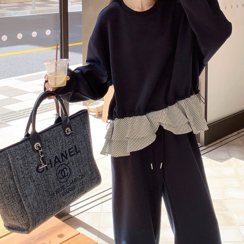 ✨Chanel 灰黑色 沙灘包休閒大容量 內外乾淨 98新-1