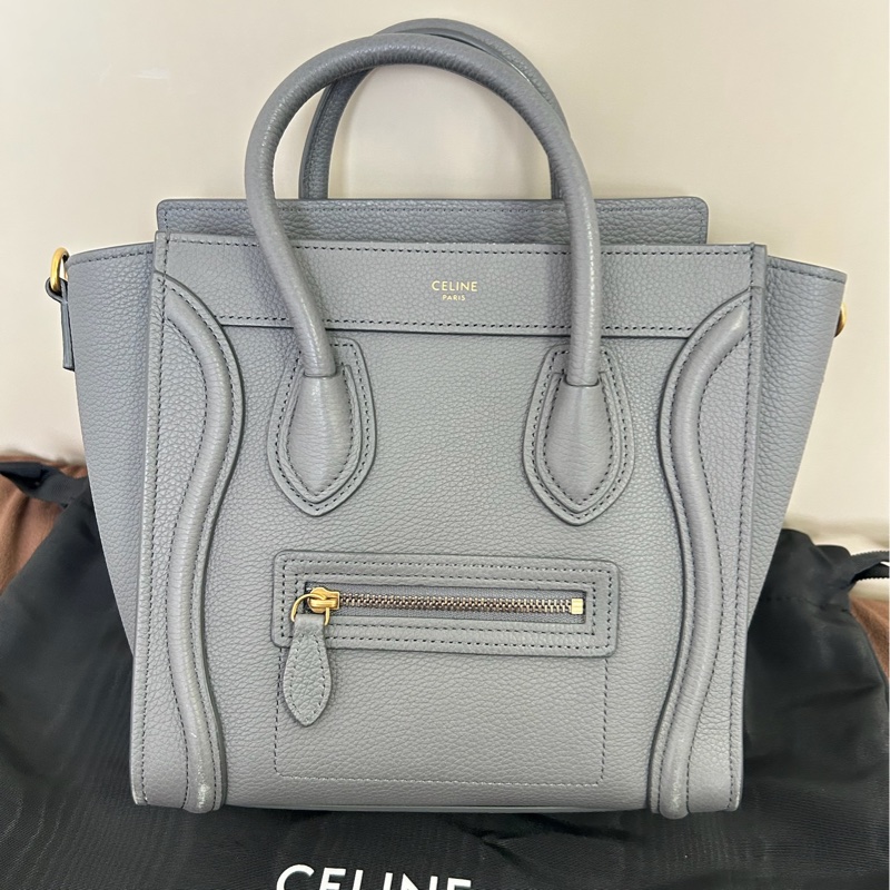 Celine 小牛皮袖珍型 LUGGAGE手袋（Nano )9成新-0