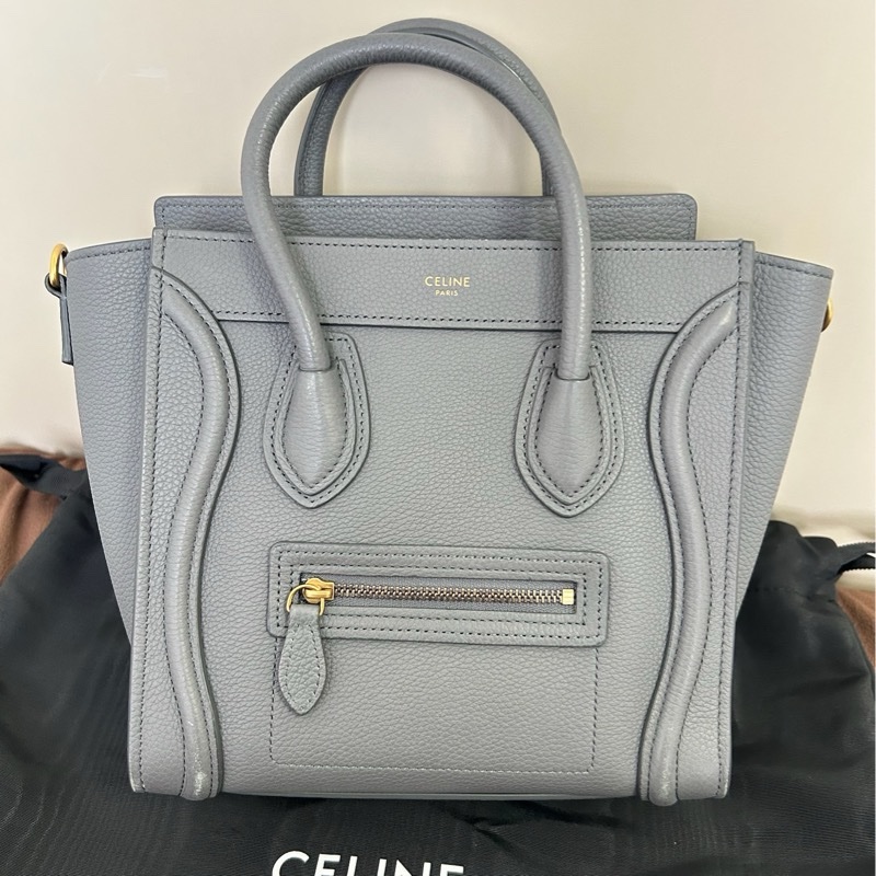 Celine 小牛皮袖珍型 LUGGAGE手袋（Nano )9成新-4