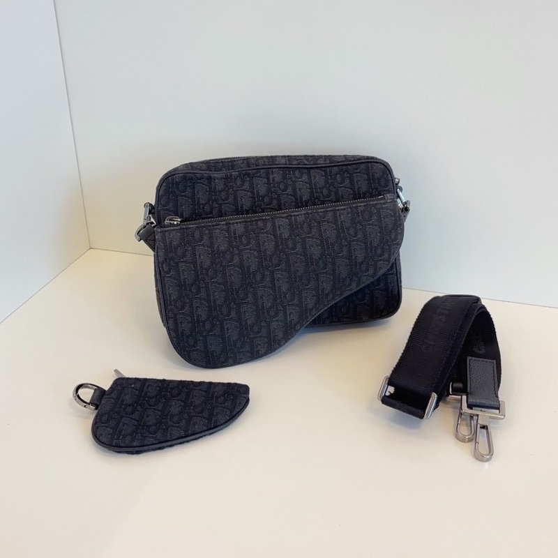 ✨Dior saddle｜黑色老花郵差包｜三合一包｜98新-0