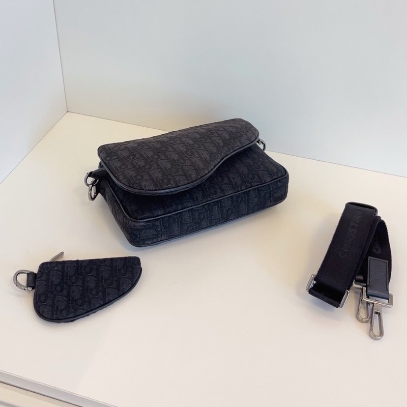 ✨Dior saddle｜黑色老花郵差包｜三合一包｜98新-2