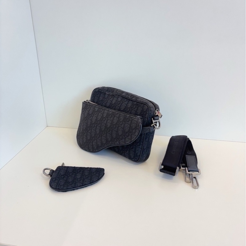 ✨Dior saddle｜黑色老花郵差包｜三合一包｜98新-5