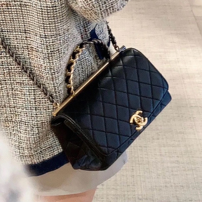 💎Chanel香奈兒 top handle｜黑金手柄郵差包｜99新｜大全配-1