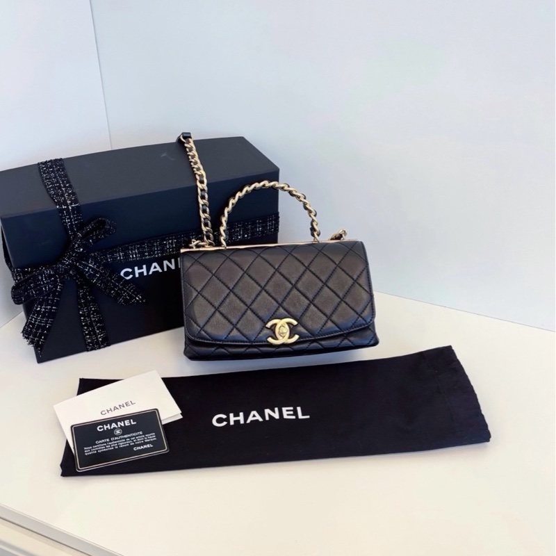 💎Chanel香奈兒 top handle｜黑金手柄郵差包｜99新｜大全配-2