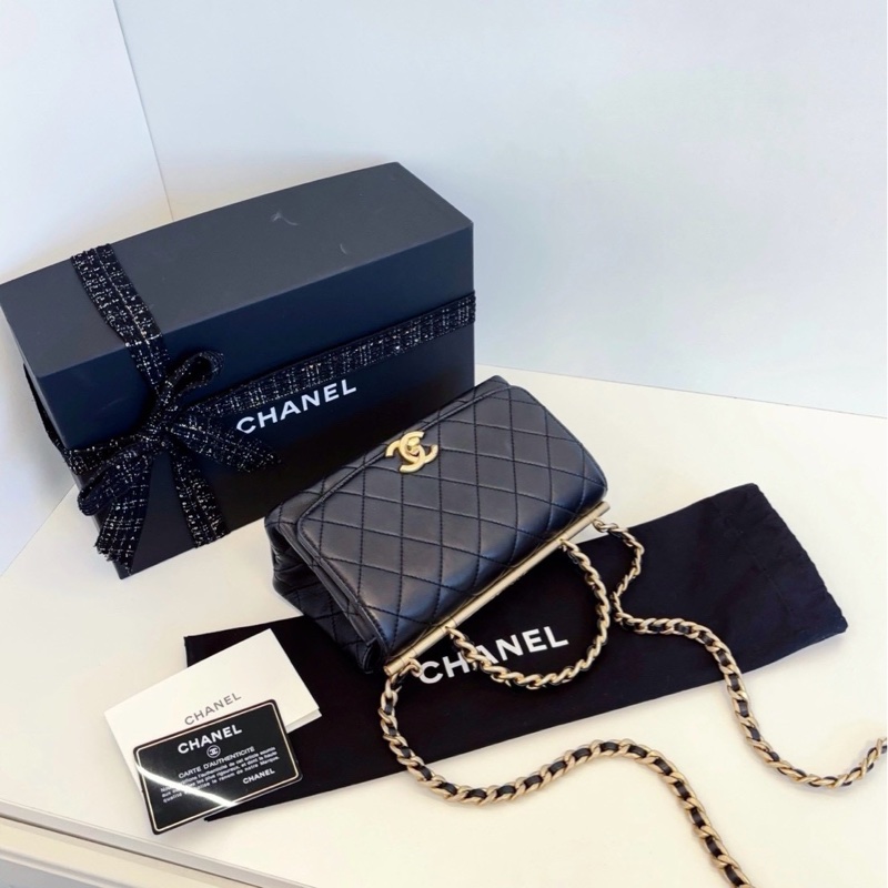 💎Chanel香奈兒 top handle｜黑金手柄郵差包｜99新｜大全配-5
