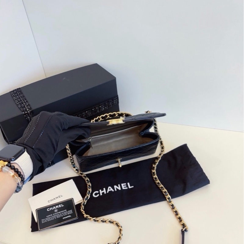 💎Chanel香奈兒 top handle｜黑金手柄郵差包｜99新｜大全配-6