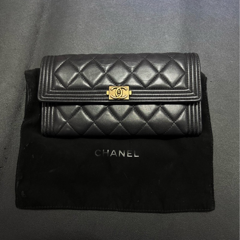 Chanel/香奈兒  錢包 卡包 黑金 leboy-0