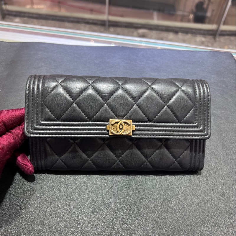 Chanel/香奈兒  錢包 卡包 黑金 leboy-1