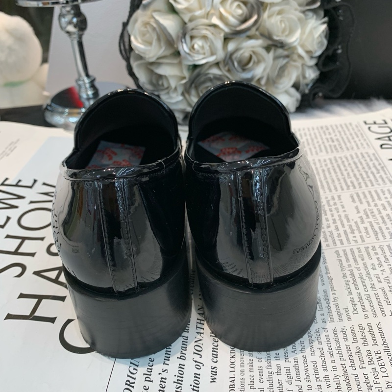 香奈兒Chanel 黑金漆面樂福鞋 36碼-5