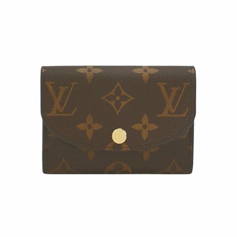 Louis Vuitton (LV) Rosalie牛皮拼色Monogram印花按扣卡包晶片款