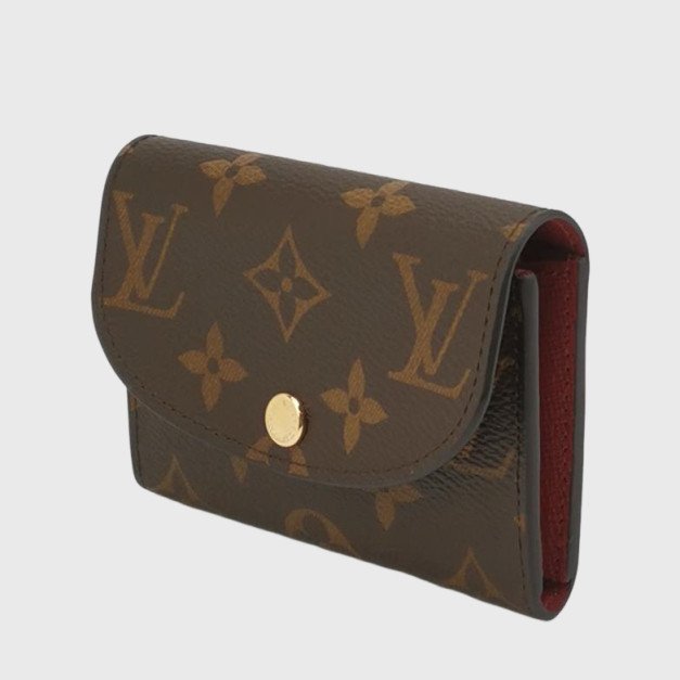 Louis Vuitton (LV) Rosalie牛皮拼色Monogram印花按扣卡包晶片款-1